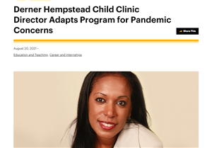 article screenshot with photo of Derner Hempstead Child Clinic director and clinical supervisor